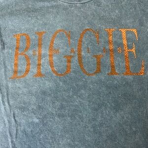 Notorious B.I.G Graphic Tshirt Blue/Gold Size Medium